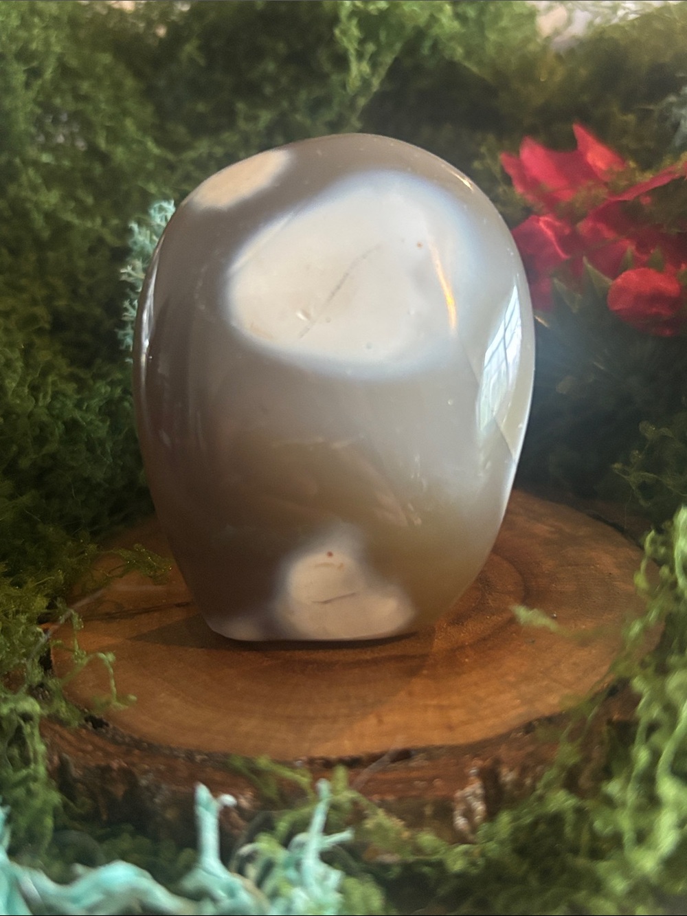 Polished Gray Agate Decorative Stone Sculpture - Neutral Home Art